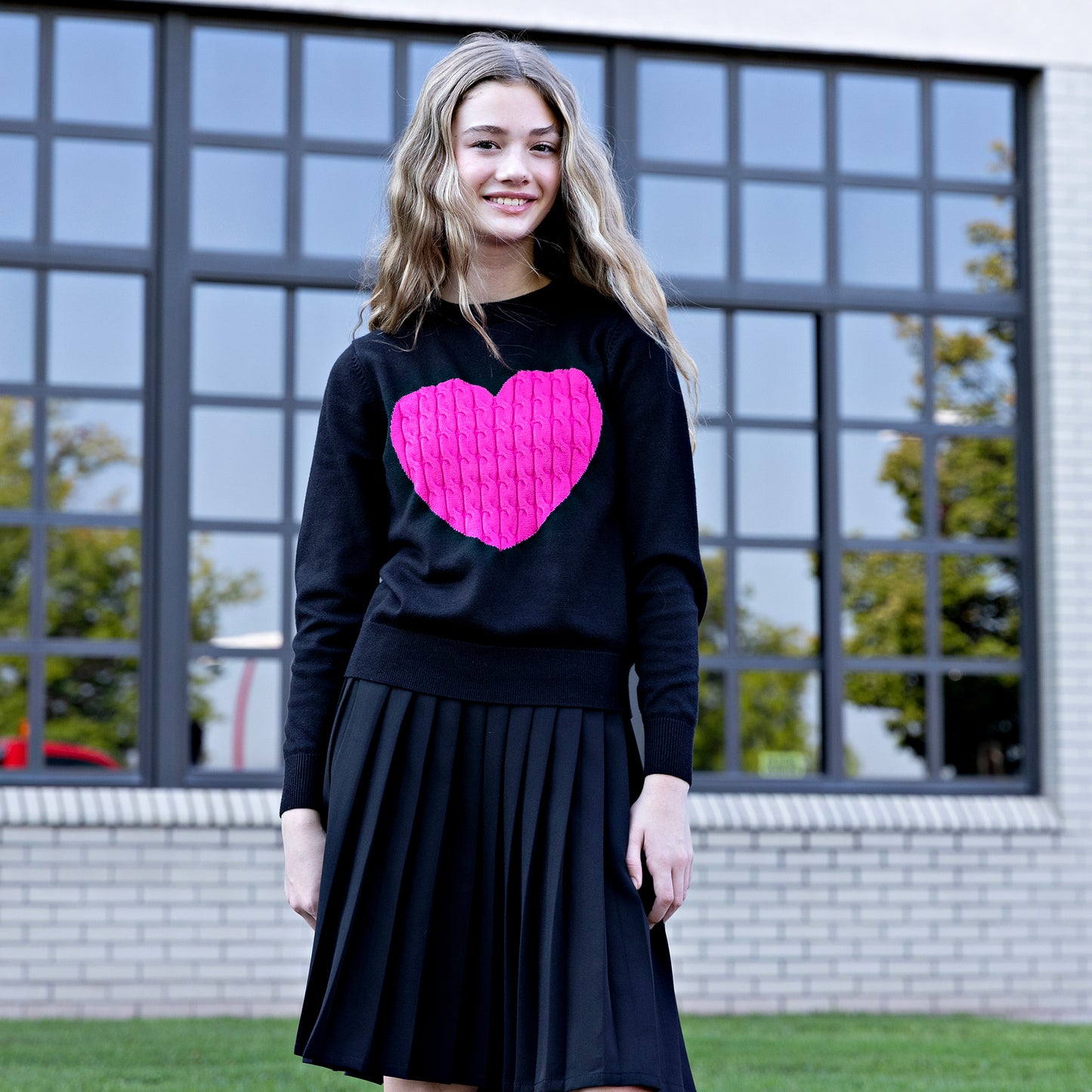 Black Heart Knit Sweater