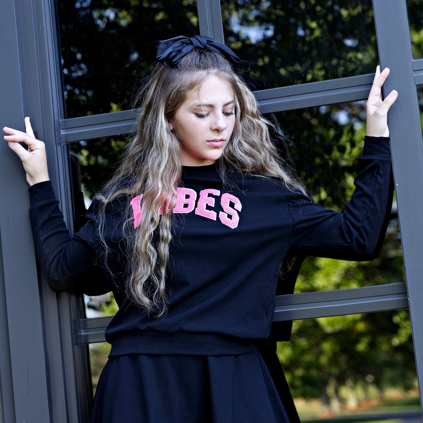 Black Printed Sweatshirt