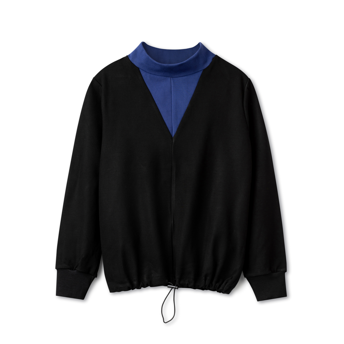 V Neck Sweater Black And Cobalt