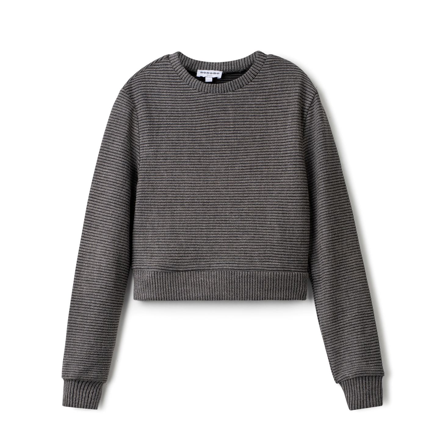 Textured Crop Sweater Grey Black