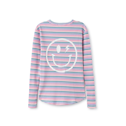 Pink and Purple Ribbed Big Smile Tee