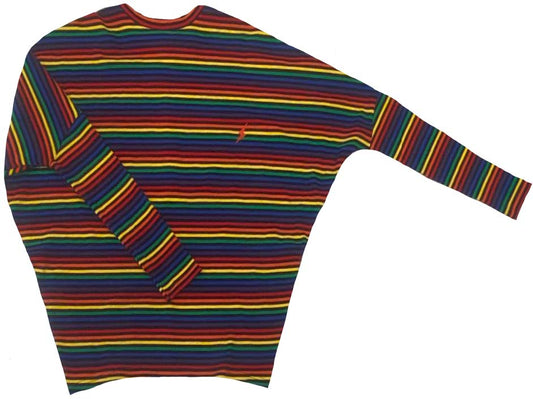 Black Multi-striped Batwing Top