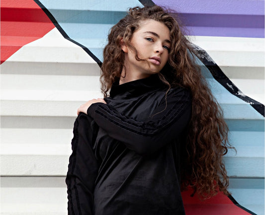 Black Sport Top with Stripes