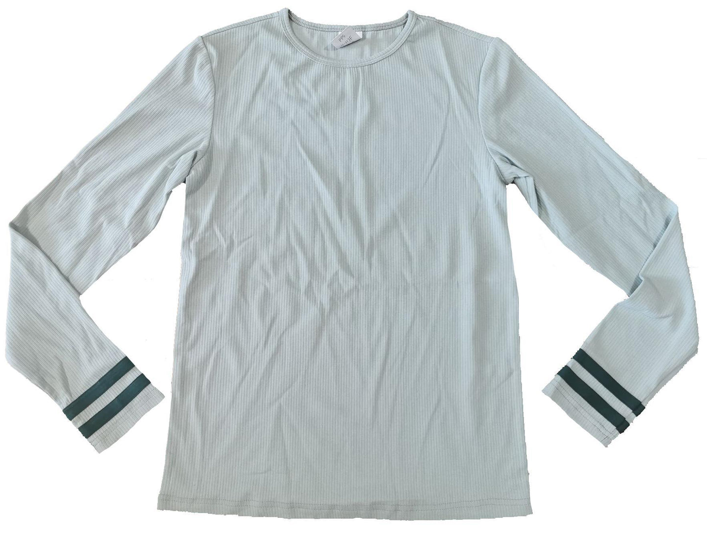 Mint T-Shirt with Green Sleeve Stripe