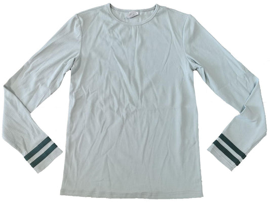 Mint T-Shirt with Green Sleeve Stripe