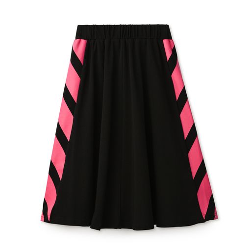 Black Skirt with Pink Side Stripes