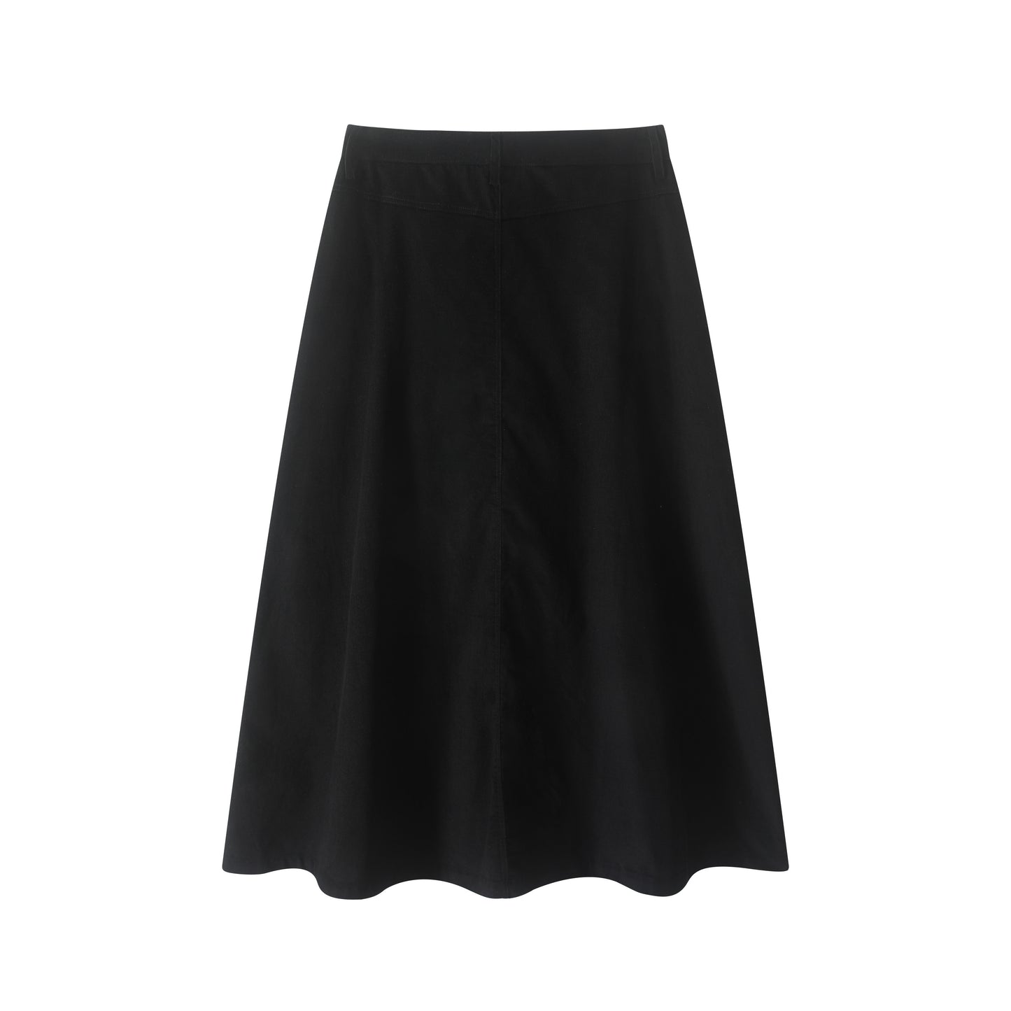 Black Corduroy A-line Maxi Skirt
