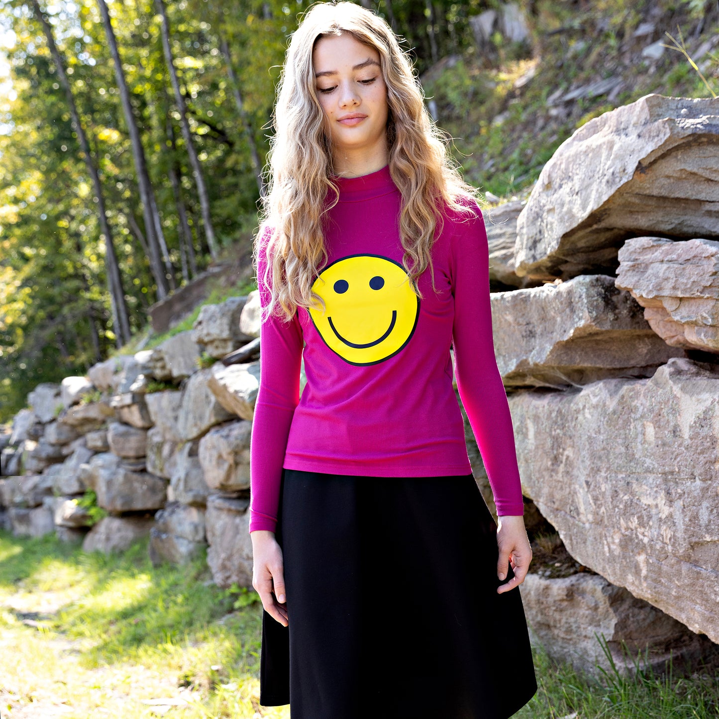 Delicious Luxurious Mock Neck Magenta