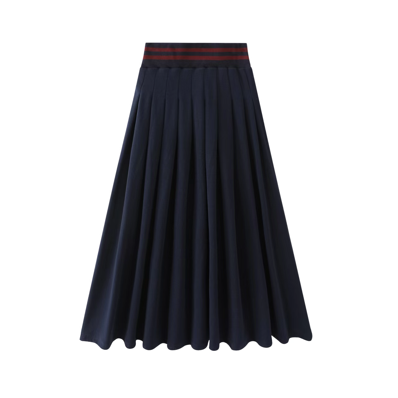 Navy Varsity Plated Skirt