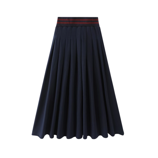 Navy Varsity Plated Skirt