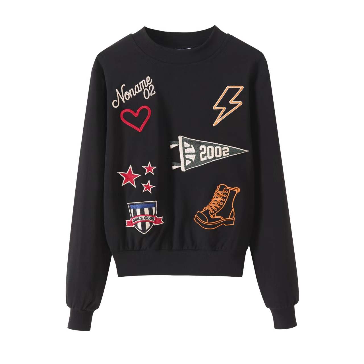 Black Embroidered Sweatshirt