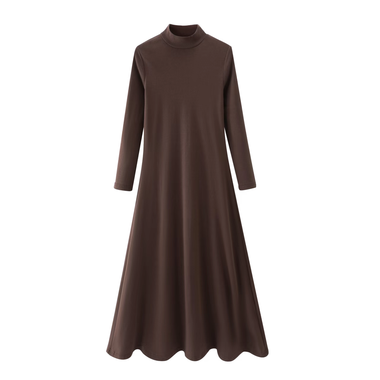 Brown Mock Neck Dress