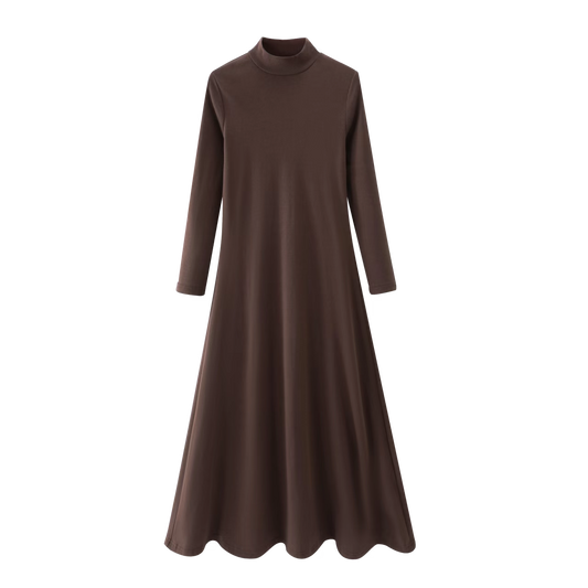 Brown Mock Neck Dress