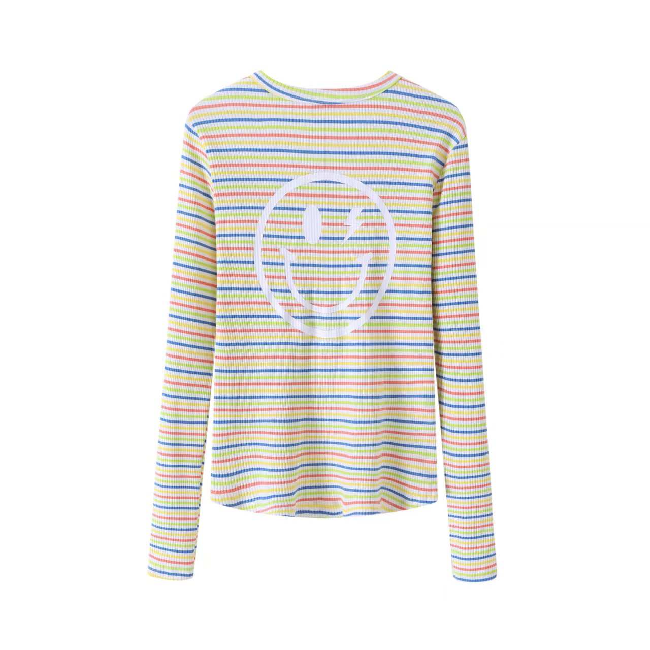 Rainbow Stripe Smile Tee -back