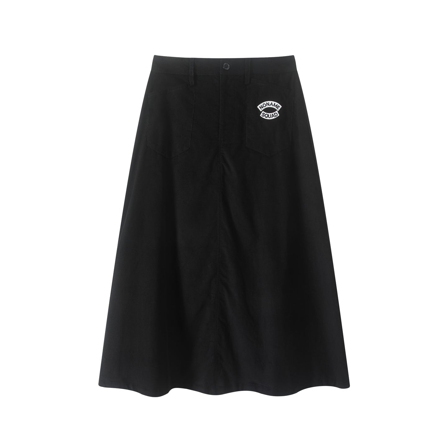 Black Corduroy A-line Maxi Skirt
