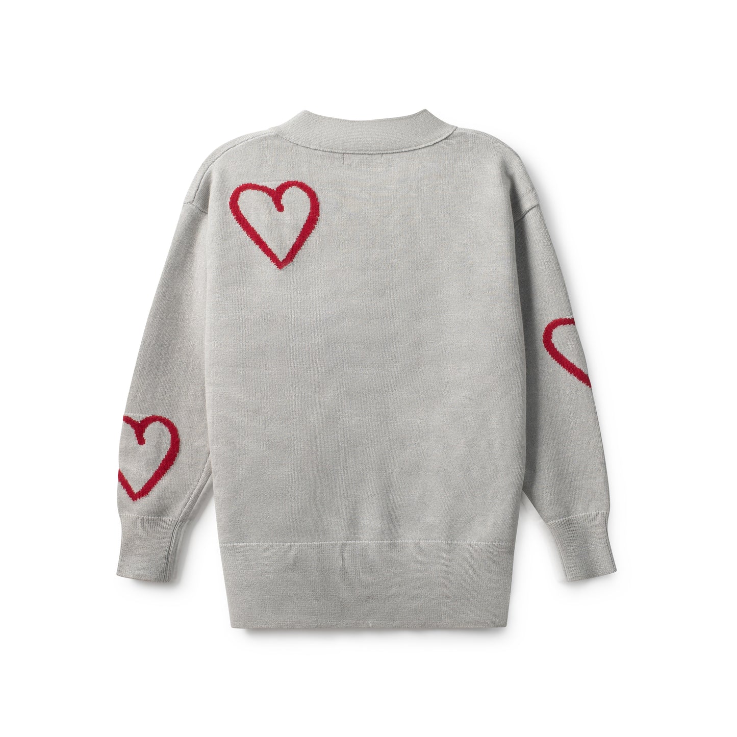 Grey Knit Heart Cardigan