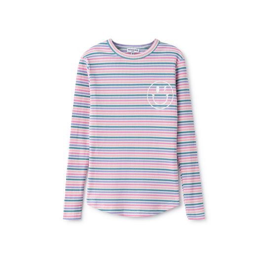 Pink and Purple Ribbed Smile Tee