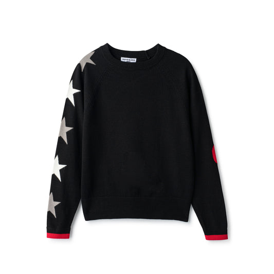 Black Knit Star Sweater