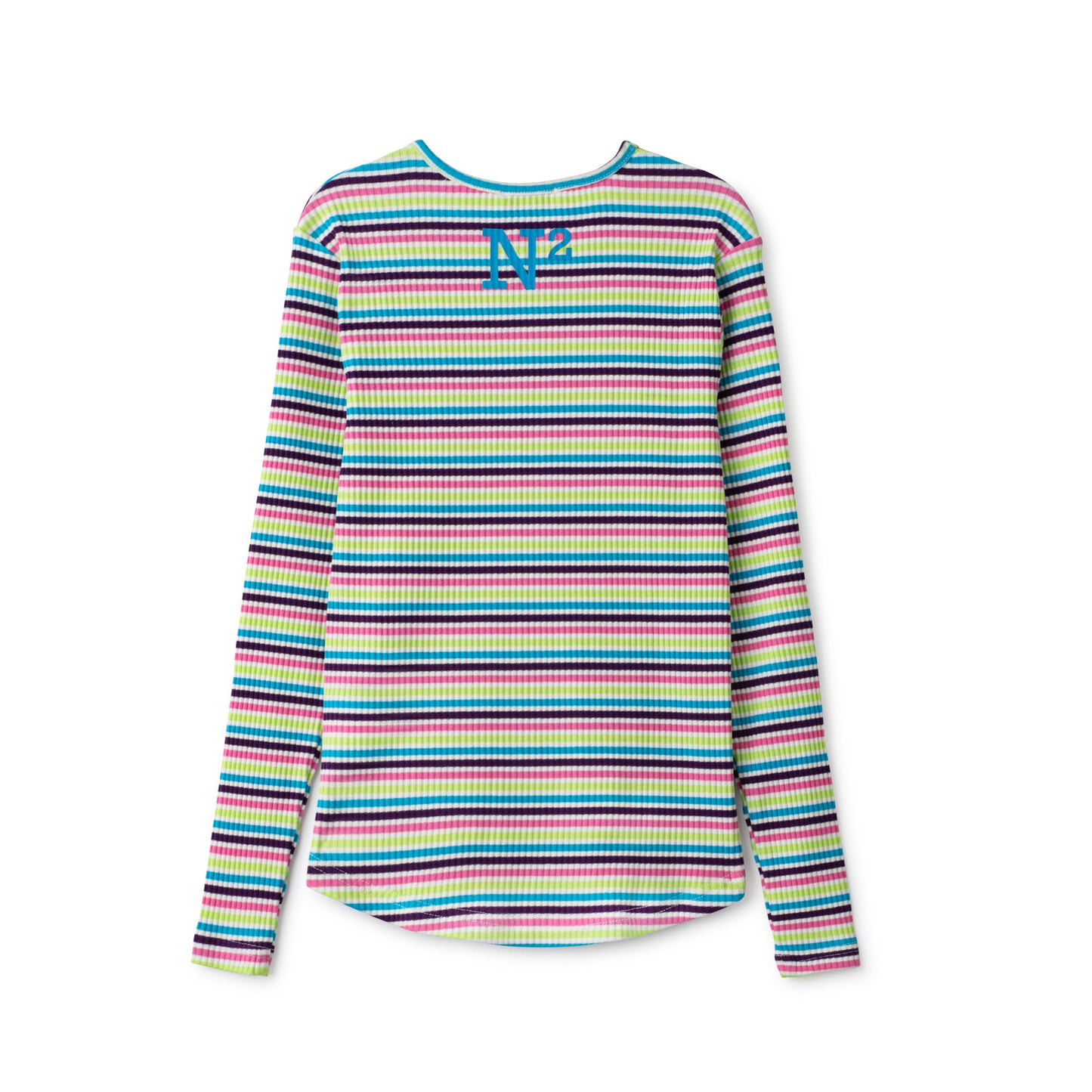 Multi Blue Heart Stripe  T-Shirt