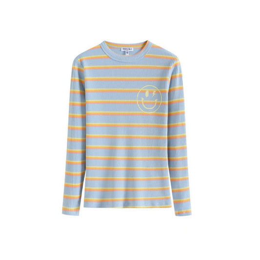 Blue Yellow Stripe Smile Tee