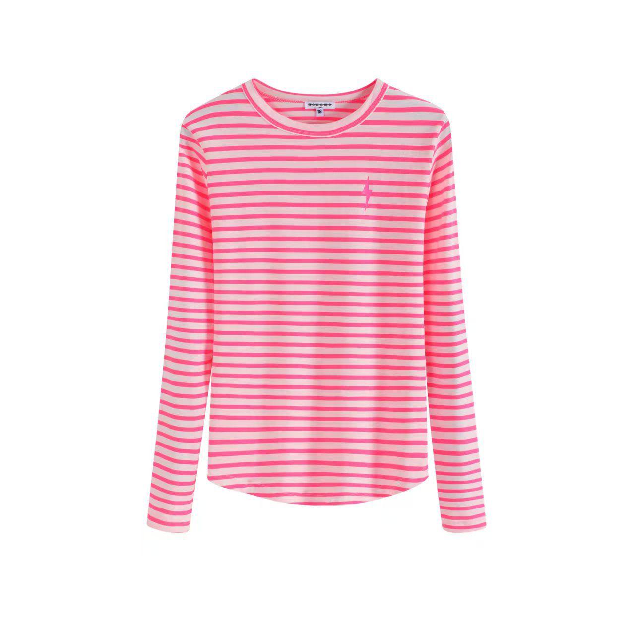 Pink Neon Stripe Lightening Tee