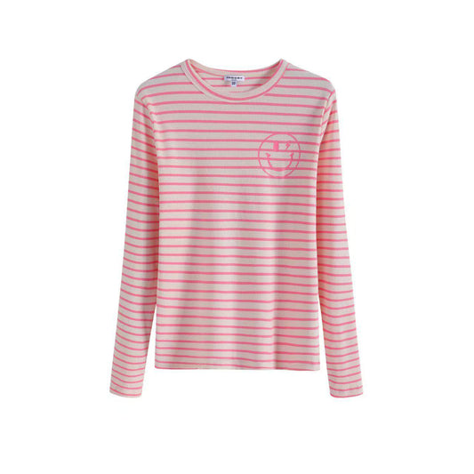 Pink Stripe Smile Tee