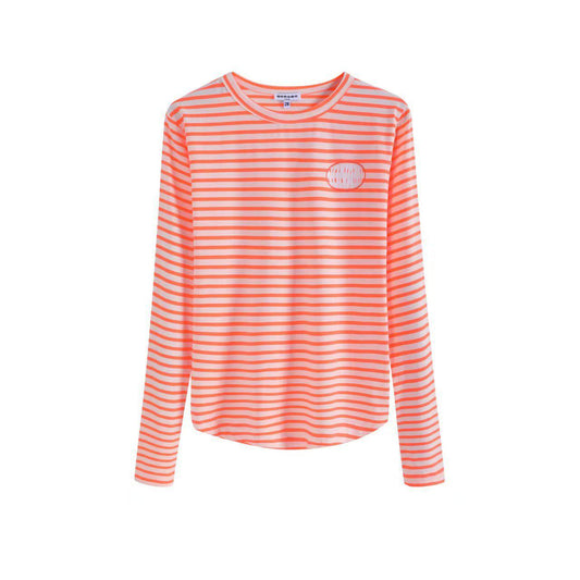 Neon Orange Stripe Logo Tee