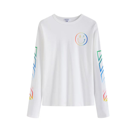 White Sport Rainbow Accent Tee