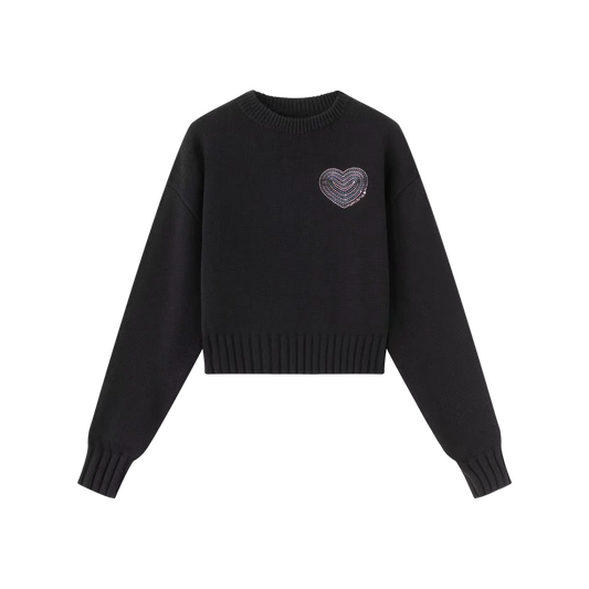 Black Heart Knit Sweater