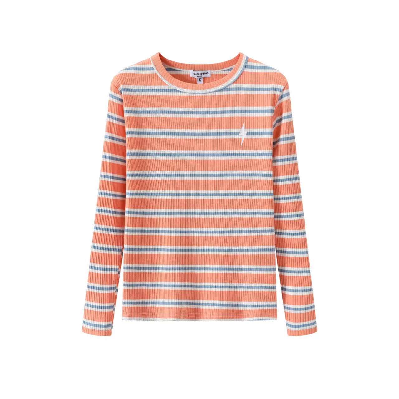 Summer Coral and Blue Stripe Lightening Tee