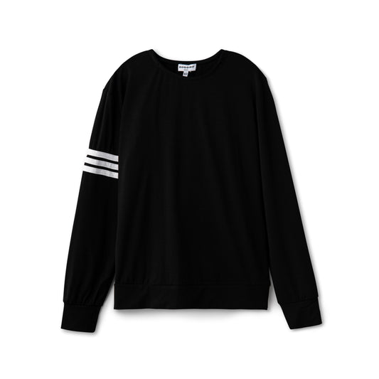 BLACK SPORTS TOP WITH WHITE STRIPES