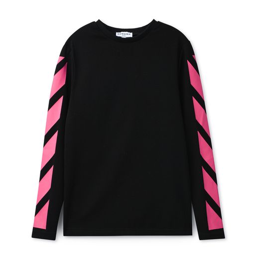 Black with Pink Stripe Fitted Tee