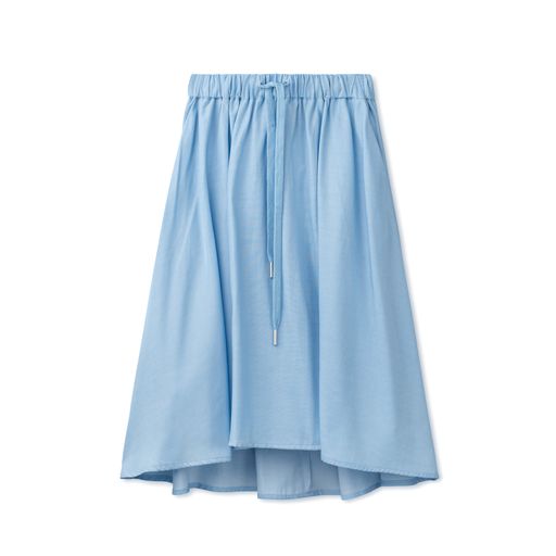 Tencel Hi-Lo Skirt - Blue Denim